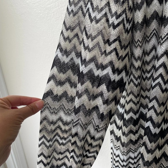 Susan Graver Zig Zag Open Knit semi sheer cardigan size 1X - Picture 5 of 11